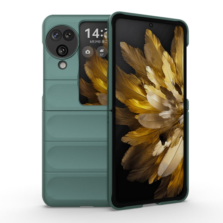 For OPPO Find N3 Flip Magic Shield Fold PC Shockproof Phone Case(Dark Green) - Find N3 Flip Cases by buy2fix | Online Shopping UK | buy2fix