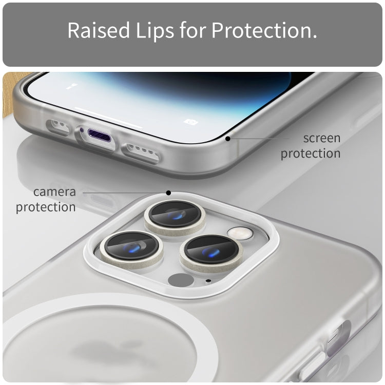 For iPhone 16 Pro MagSafe Frosted Translucent TPU + PC Full Coverage Phone Case(White) - iPhone 16 Pro Cases by buy2fix | Online Shopping UK | buy2fix