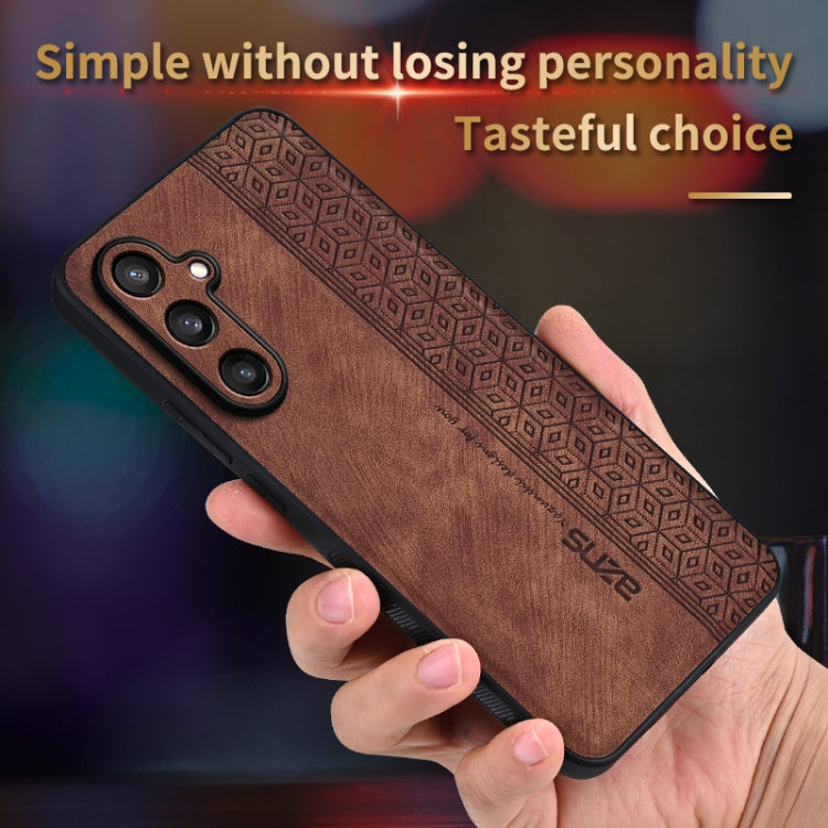 For Samsung Galaxy S24 5G AZNS 3D Embossed Skin Feel Phone Case(Brown) - Galaxy S24 5G Cases by AZNS | Online Shopping UK | buy2fix