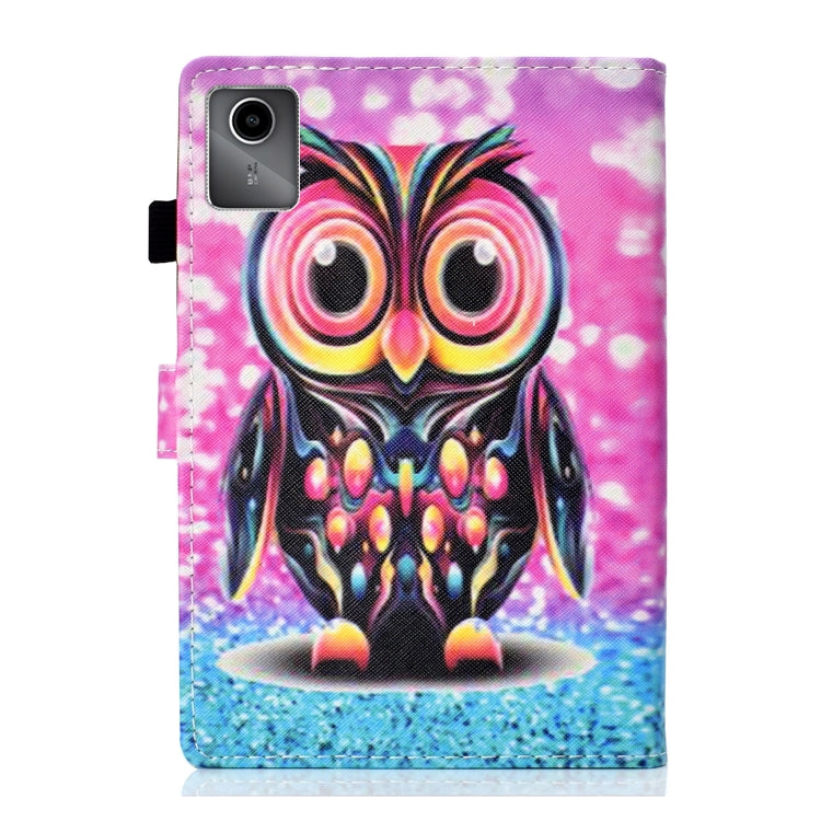 For Lenovo Tab M11/ Xiaoxin Pad 11 2024 Coloured Drawing Stitching Smart Leather Tablet Case(Owl) - Lenovo by buy2fix | Online Shopping UK | buy2fix