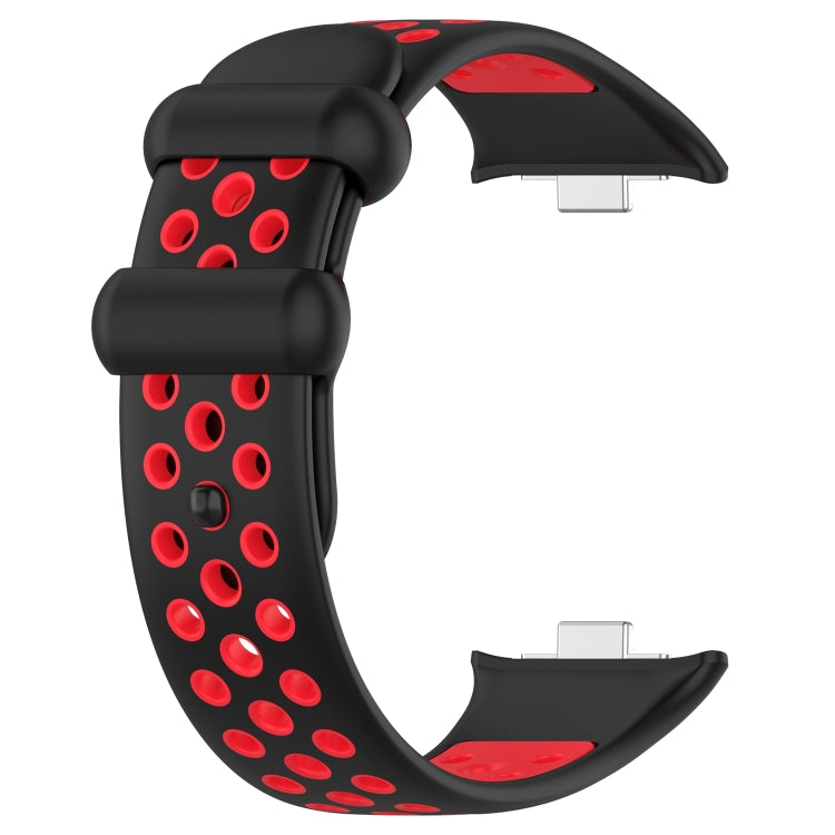 For Redmi Watch 4 Two Color Silicone Sports Watch Band(Black Red) - Watch Bands by buy2fix | Online Shopping UK | buy2fix