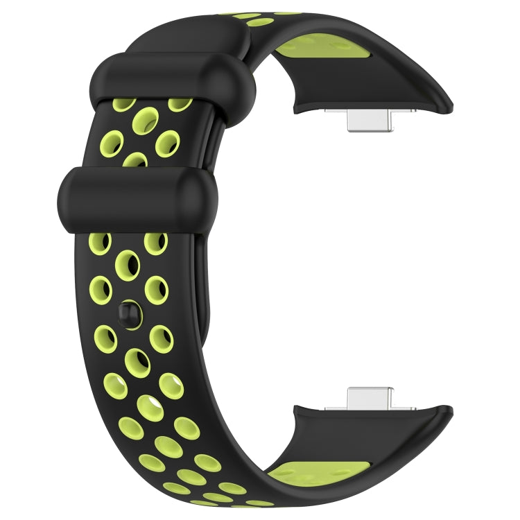 For Redmi Watch 4 Two Color Silicone Sports Watch Band(Black Lime) - Watch Bands by buy2fix | Online Shopping UK | buy2fix