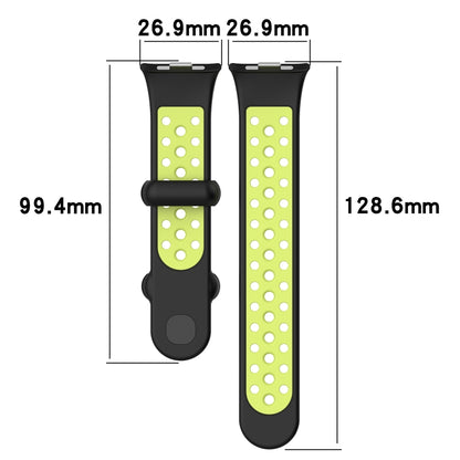 For Redmi Watch 4 Two Color Silicone Sports Watch Band(Black Yellow) - Watch Bands by buy2fix | Online Shopping UK | buy2fix