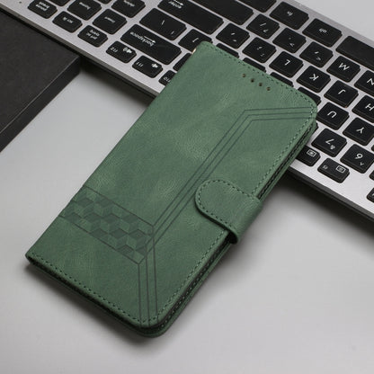 For Xiaomi Redmi K70 Cubic Skin Feel Flip Leather Phone Case(Green) - K70 Cases by buy2fix | Online Shopping UK | buy2fix