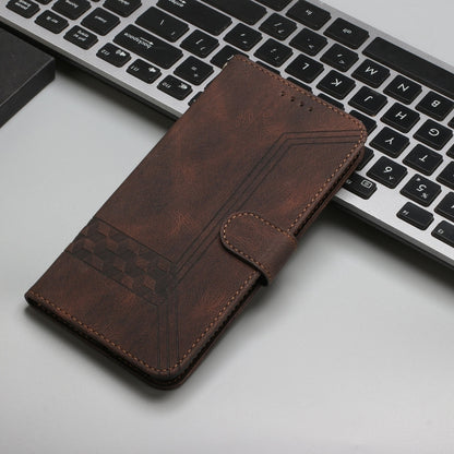 For Xiaomi Redmi K70 Cubic Skin Feel Flip Leather Phone Case(Brown) - K70 Cases by buy2fix | Online Shopping UK | buy2fix