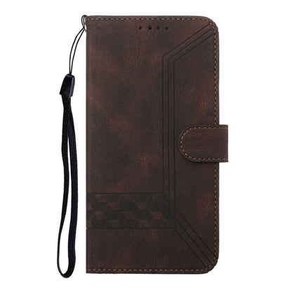 For Xiaomi Redmi K70 Cubic Skin Feel Flip Leather Phone Case(Brown) - K70 Cases by buy2fix | Online Shopping UK | buy2fix