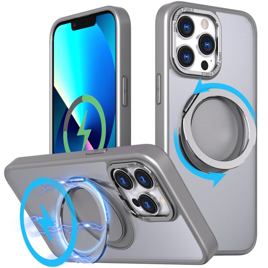 For iPhone 13 Pro 360-degree Rotating MagSafe Magnetic Holder Phone Case(Titanium Grey) - iPhone 13 Pro Cases by buy2fix | Online Shopping UK | buy2fix