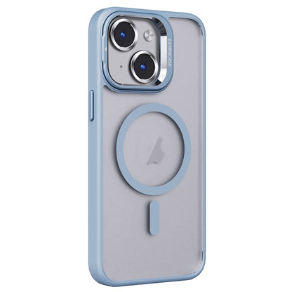 For iPhone 13 Invisible Lens Holder PC + TPU Frosted MagSafe Phone Case(Blue) - iPhone 13 Cases by buy2fix | Online Shopping UK | buy2fix