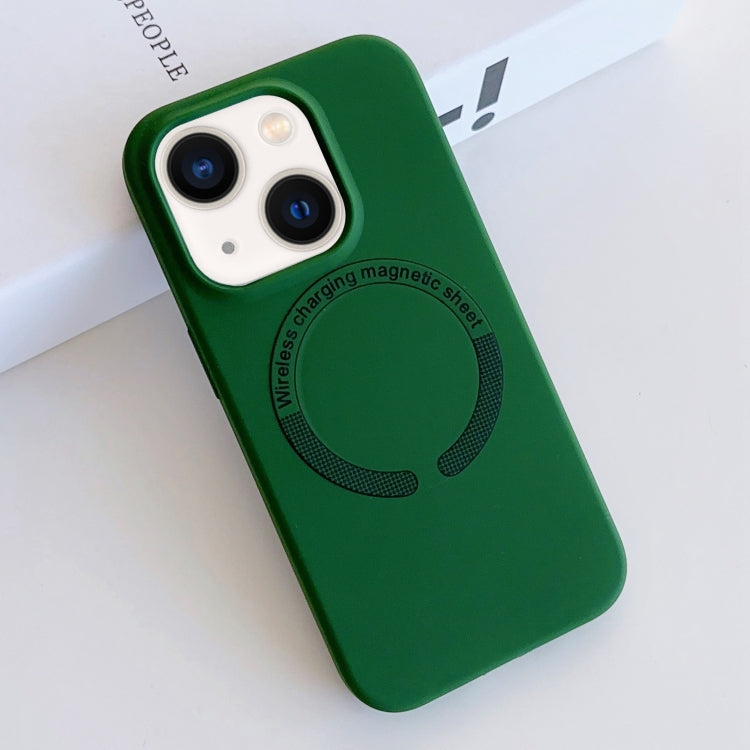 For iPhone 14 MagSafe Magnetic Liquid Silicone Phone Case(Green) - iPhone 14 Cases by buy2fix | Online Shopping UK | buy2fix