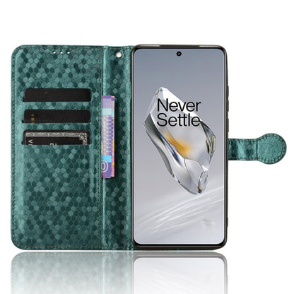 For OnePlus 12 Honeycomb Dot Texture Leather Phone Case(Green) - OnePlus Cases by buy2fix | Online Shopping UK | buy2fix