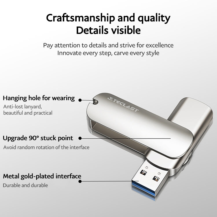 Teclast Leishen Plus Series USB3.0 Twister Flash Drive, Memory:32GB(Silver) - USB Flash Drives by TECLAST | Online Shopping UK | buy2fix