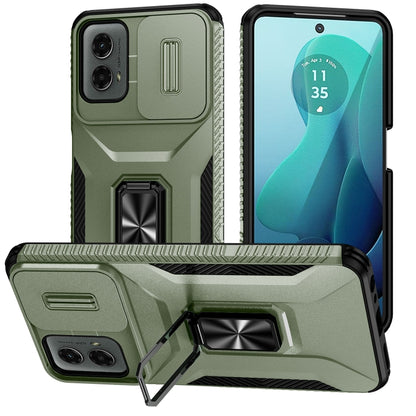 For Motorola Moto G 5G 2024 Sliding Camshield Holder Phone Case(Alpine Green) - Motorola Cases by buy2fix | Online Shopping UK | buy2fix