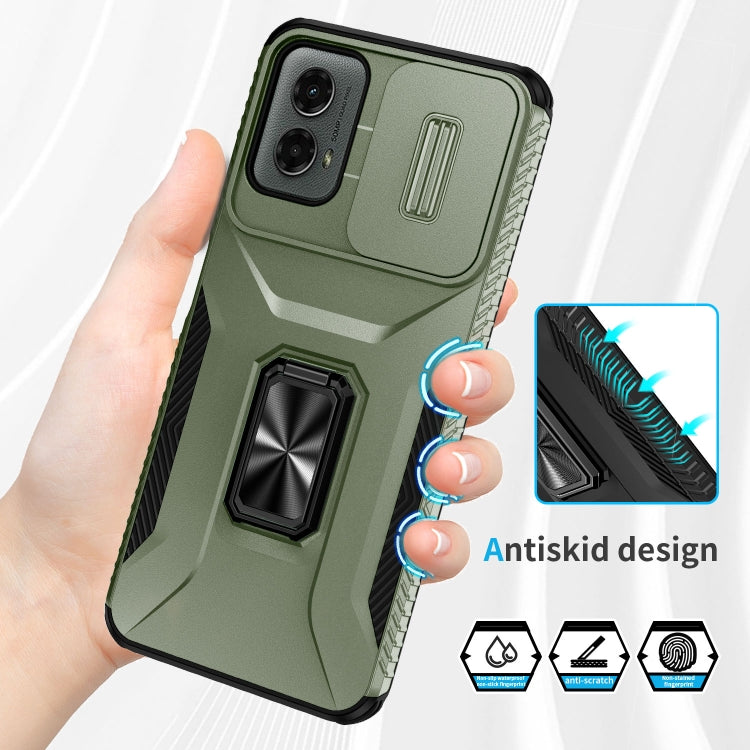 For Motorola Moto G 5G 2024 Sliding Camshield Holder Phone Case(Alpine Green) - Motorola Cases by buy2fix | Online Shopping UK | buy2fix