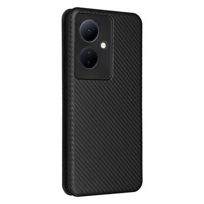 For vivo V29 Lite Carbon Fiber Texture Flip Leather Phone Case(Black) - vivo Cases by buy2fix | Online Shopping UK | buy2fix