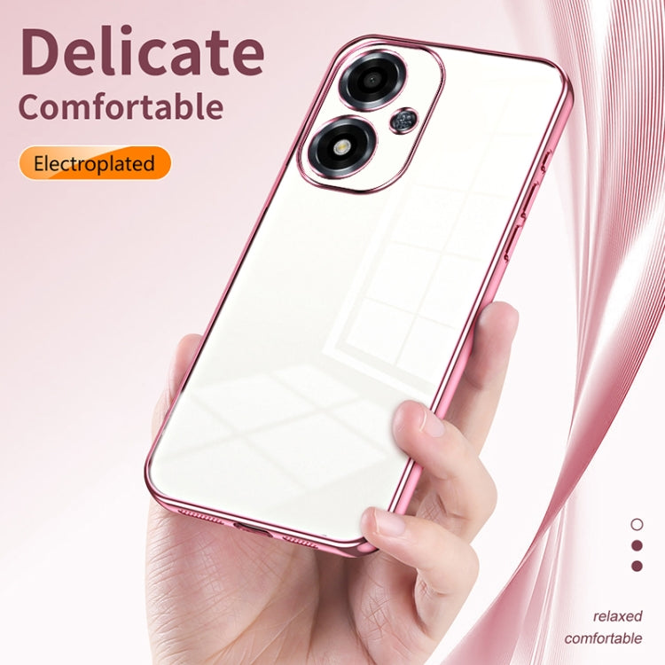 For OPPO A2m Transparent Plating Fine Hole Phone Case(Silver) - OPPO Cases by buy2fix | Online Shopping UK | buy2fix