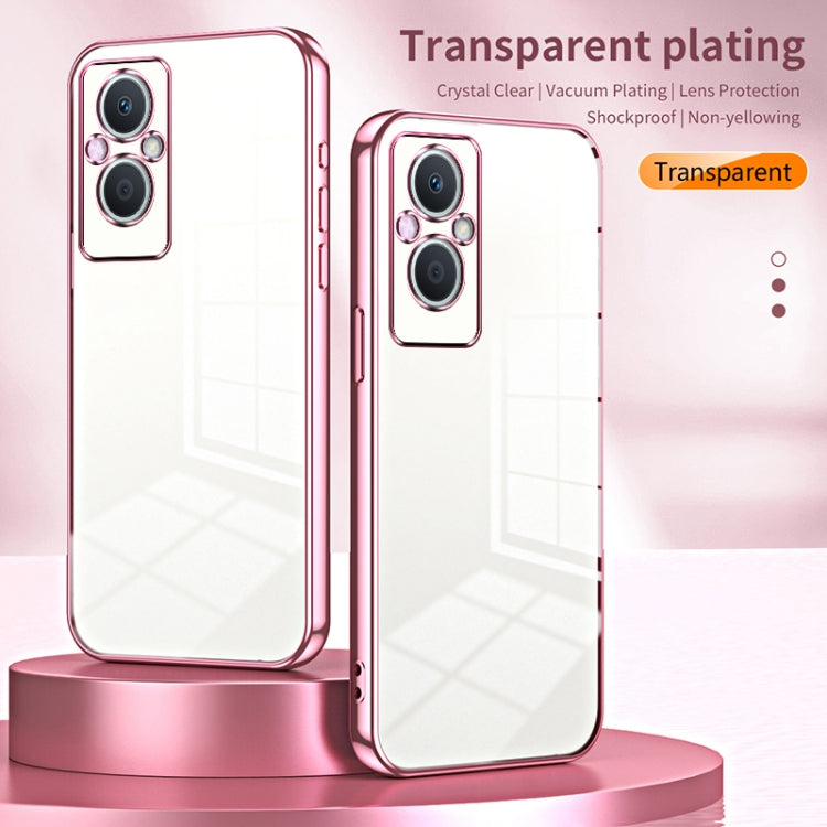 For OPPO Reno7 Z 5G / F21 Pro 5G Transparent Plating Fine Hole Phone Case(Gold) - OPPO Cases by buy2fix | Online Shopping UK | buy2fix