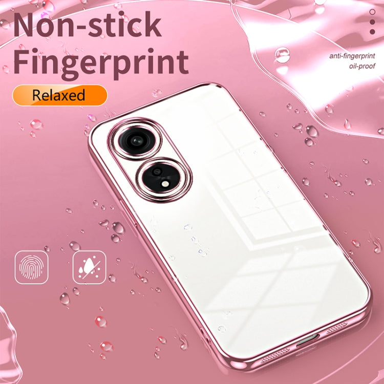 For OPPO A1 Pro Transparent Plating Fine Hole Phone Case(Blue) - OPPO Cases by buy2fix | Online Shopping UK | buy2fix
