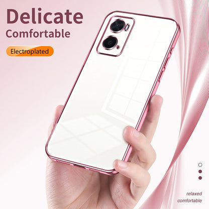 For OPPO A36 / A76 / A96 4G Global Transparent Plating Fine Hole Phone Case(Transparent) - OPPO Cases by buy2fix | Online Shopping UK | buy2fix