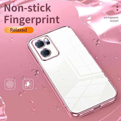 For OPPO Reno7 5G Transparent Plating Fine Hole Phone Case(Transparent) - OPPO Cases by buy2fix | Online Shopping UK | buy2fix