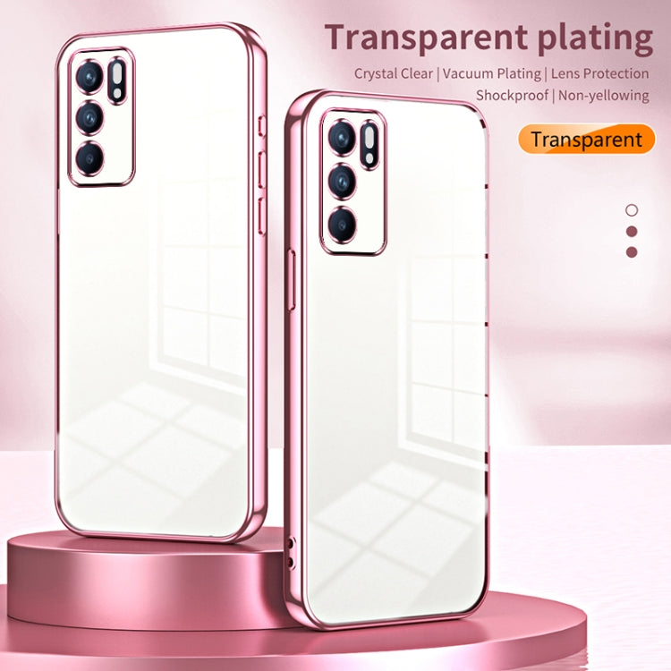 For OPPO Reno6 Indian / Malay Transparent Plating Fine Hole Phone Case(Gold) - OPPO Cases by buy2fix | Online Shopping UK | buy2fix