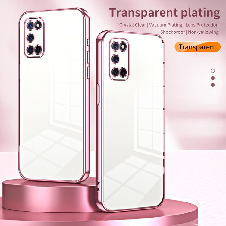 For OPPO A52 / A72 / A92 Transparent Plating Fine Hole Phone Case(Transparent) - OPPO Cases by buy2fix | Online Shopping UK | buy2fix