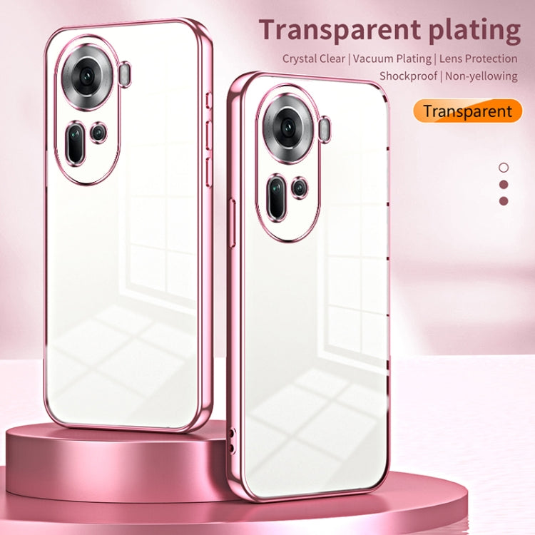 For OPPO Reno11 Global Transparent Plating Fine Hole Phone Case(Purple) - Reno11 Cases by buy2fix | Online Shopping UK | buy2fix
