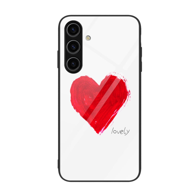 For Samsung Galaxy S24+ 5G Colorful Painted Glass Phone Case(Love) - Galaxy S24+ 5G Cases by buy2fix | Online Shopping UK | buy2fix