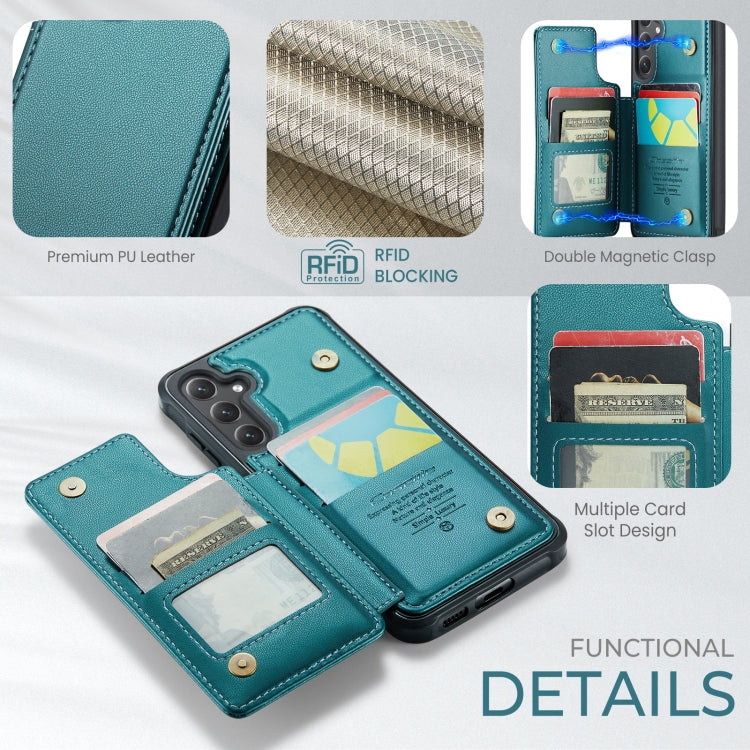 For Samsung Galaxy S24+ 5G CaseMe C22 PC+TPU Business Style RFID Anti-theft Leather Phone Case(Blue Green) - Galaxy S24+ 5G Cases by CaseMe | Online Shopping UK | buy2fix