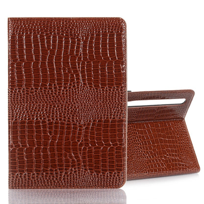 For Samsung Galaxy Tab S9 Crocodile Texture Leather Tablet Case(Brown) - Galaxy Tab S9 Cases by buy2fix | Online Shopping UK | buy2fix