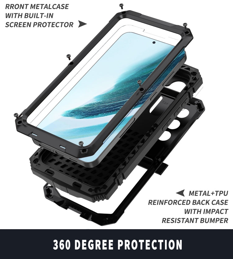 For Samsung Galaxy S24+ 5G R-JUST Life Waterproof Dustproof Shockproof Phone Case(Black) - Galaxy S24+ 5G Cases by R-JUST | Online Shopping UK | buy2fix