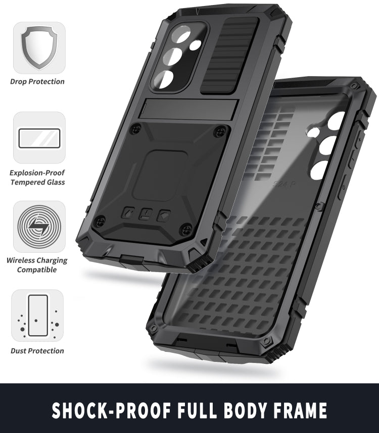 For Samsung Galaxy S24+ 5G R-JUST Life Waterproof Dustproof Shockproof Phone Case(Black) - Galaxy S24+ 5G Cases by R-JUST | Online Shopping UK | buy2fix