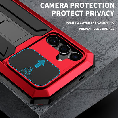 For Samsung Galaxy S24+ 5G R-JUST Sliding Camera Life Waterproof Holder Phone Case(Red) - Galaxy S24+ 5G Cases by R-JUST | Online Shopping UK | buy2fix
