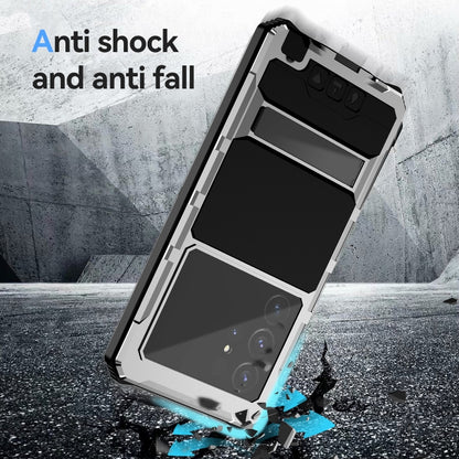 For Samsung Galaxy S24 Ultra 5G R-JUST Life Waterproof Dustproof Shockproof Holder Phone Case(Silver) - Galaxy S24 Ultra 5G Cases by R-JUST | Online Shopping UK | buy2fix