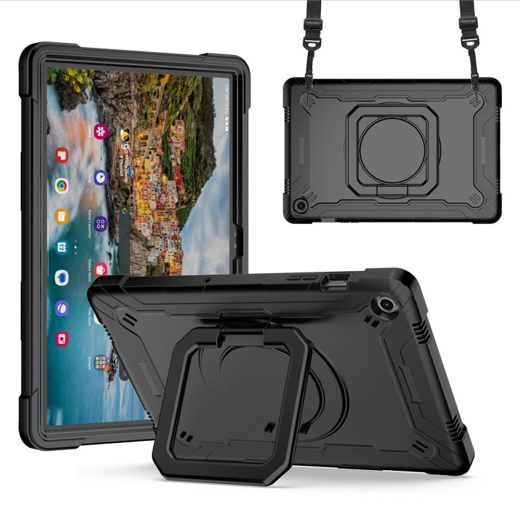 For Samsung Galaxy Tab A9+ Handle Robot Silicone Hybrid PC Tablet Case(Black) - Galaxy Tab A9+ by buy2fix | Online Shopping UK | buy2fix