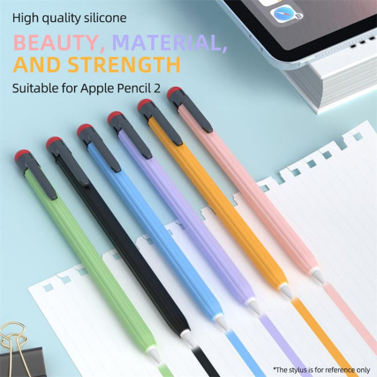 For Apple Pencil 2 Pen Clip Ultra Thin Series Stylus Pen Protective Case(Sky Blue) - Pencil Accessories by buy2fix | Online Shopping UK | buy2fix