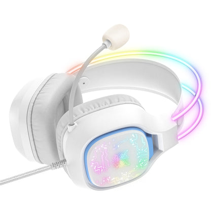 ONIKUMA X22 USB + 3.5mm Colorful Light Wired Gaming Headset with Mic, Cable length: 1.8m(White) - Multimedia Headset by ONIKUMA | Online Shopping UK | buy2fix