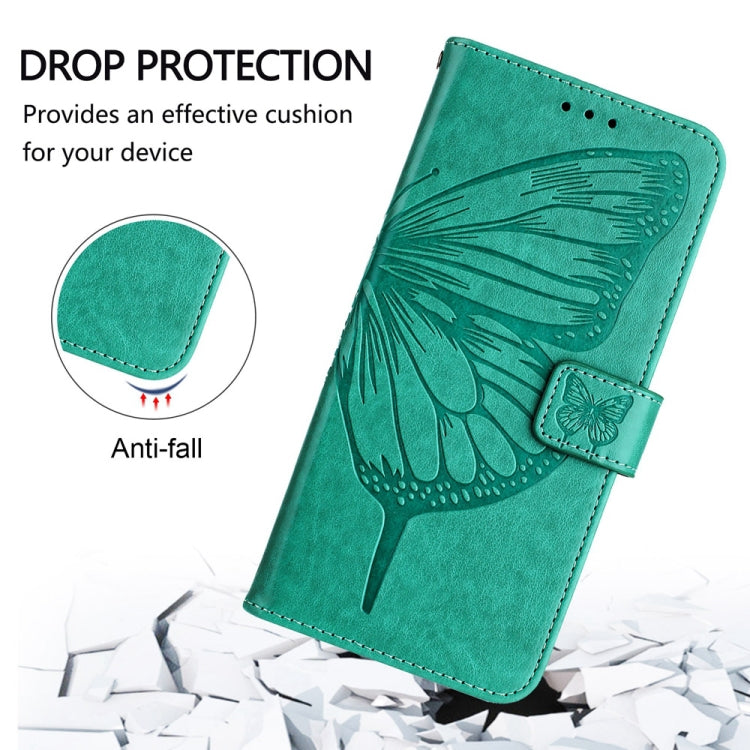 For Xiaomi Redmi K70 / K70 Pro Embossed Butterfly Leather Phone Case(Green) - K70 Cases by buy2fix | Online Shopping UK | buy2fix