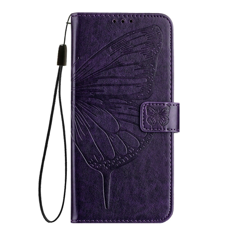 For Xiaomi Redmi K70 / K70 Pro Embossed Butterfly Leather Phone Case(Dark Purple) - K70 Cases by buy2fix | Online Shopping UK | buy2fix