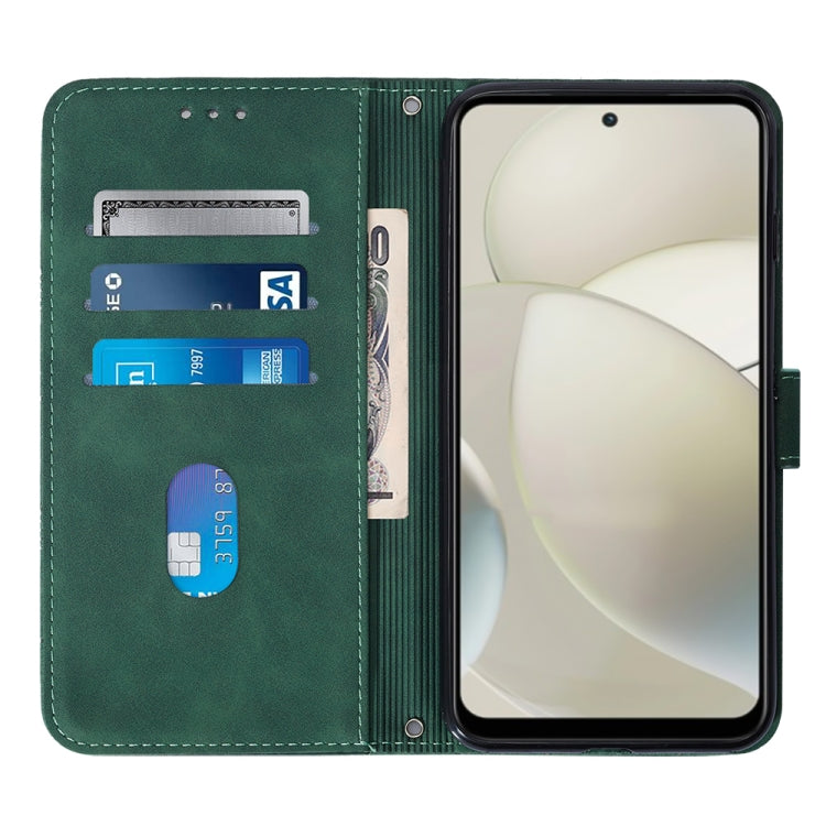 For Motorola Moto G Power 5G 2024 Crossbody 3D Embossed Flip Leather Phone Case(Dark Green) - Motorola Cases by buy2fix | Online Shopping UK | buy2fix