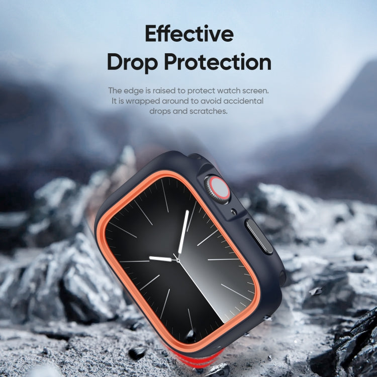 For Apple Watch 4 / 5 / 6 / SE 44mm DUX DUCIS Bamo Series Hollow PC + TPU Watch Protective Case(Midnight Blue+Orange) - Watch Cases by DUX DUCIS | Online Shopping UK | buy2fix