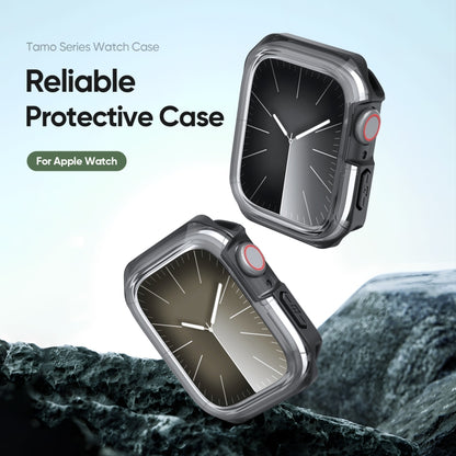 For Apple Watch 9 / 8 / 7 41mm DUX DUCIS Tamo Series Hollow PC + TPU Watch Protective Case(Transparent Black) - Watch Cases by DUX DUCIS | Online Shopping UK | buy2fix