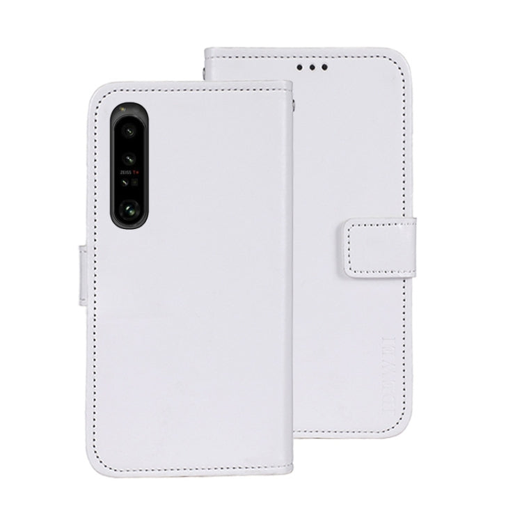 For Sony Xperia 1 V idewei Crazy Horse Texture Leather Phone Case with Holder(White) - Sony Cases by idewei | Online Shopping UK | buy2fix