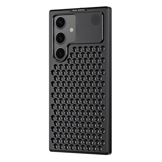 For Samsung Galaxy S24+ 5G R-JUST RJ58 Aromatherapy Metal Cooling Phone Case(Black) - Galaxy S24+ 5G Cases by R-JUST | Online Shopping UK | buy2fix