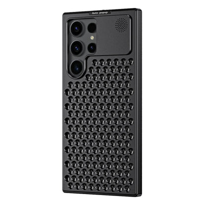For Samsung Galaxy S22 Ultra 5G R-JUST RJ58 Aromatherapy Metal Cooling Phone Case(Black) - Galaxy S22 Ultra 5G Cases by R-JUST | Online Shopping UK | buy2fix