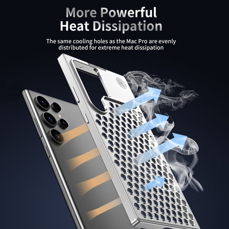 For Samsung Galaxy S22 Ultra 5G R-JUST RJ58 Aromatherapy Metal Cooling Phone Case(Silver) - Galaxy S22 Ultra 5G Cases by R-JUST | Online Shopping UK | buy2fix
