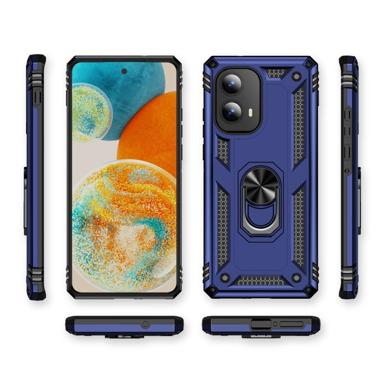 For Motorola Edge 2024 Shockproof TPU + PC Phone Case with Holder(Blue) - Motorola Cases by buy2fix | Online Shopping UK | buy2fix