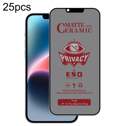 For iPhone 13 Pro Max / 14 Plus 25pcs Full Coverage Frosted Privacy Ceramic Film - iPhone 13 Pro Max Tempered Glass by buy2fix | Online Shopping UK | buy2fix