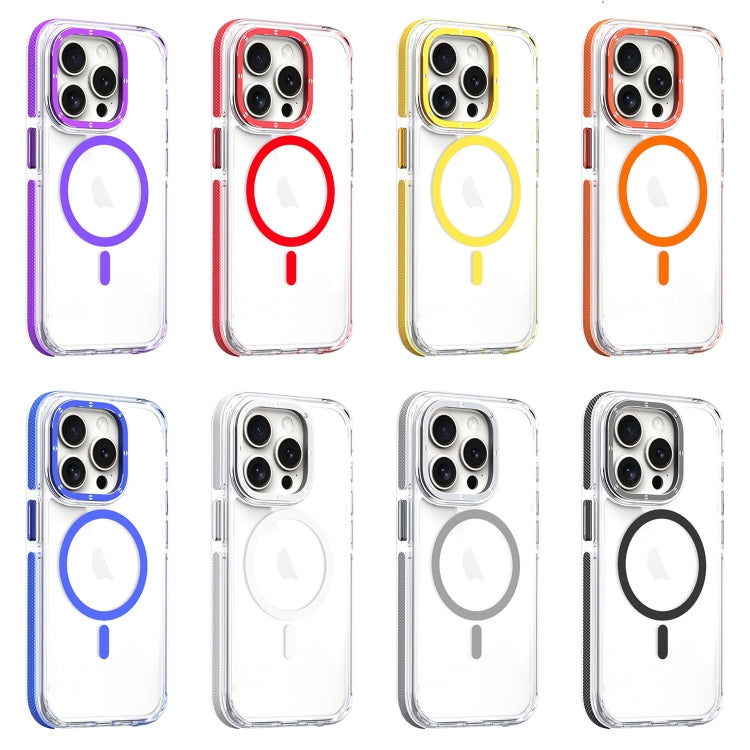 For iPhone 12 Pro Max Dual-Color Clear Acrylic Hybrid TPU MagSafe Phone Case(Red) - iPhone 12 Pro Max Cases by buy2fix | Online Shopping UK | buy2fix