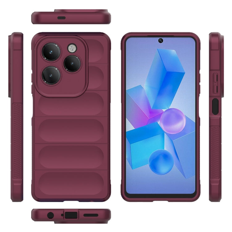 For Infinix Hot 40 Pro / Hot 40 Magic Shield TPU + Flannel Phone Case(Wine Red) - Infinix Cases by buy2fix | Online Shopping UK | buy2fix