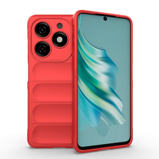 For Tecno Spark 20 Magic Shield TPU + Flannel Phone Case(Red) - Tecno Cases by buy2fix | Online Shopping UK | buy2fix